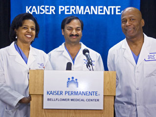 Doctors Karen Maples, with Harold Henry and Mandhir Gupta take questions about a mother who gave birth to 8 babies in a hospital south of Los Angeles.