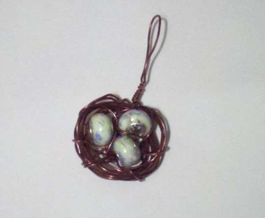 Copper wire with lampwork beads