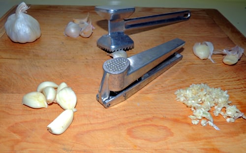 left to right, top to bottom--garlic prep