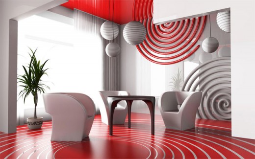 red interior circle design 