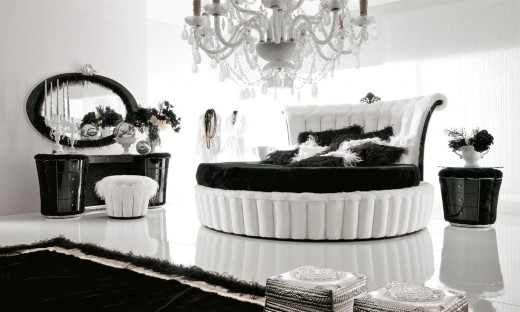 luxury black and white bedroom