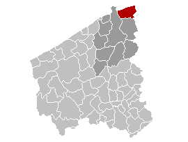 Map location of Knokke-Heist, West Flanders 