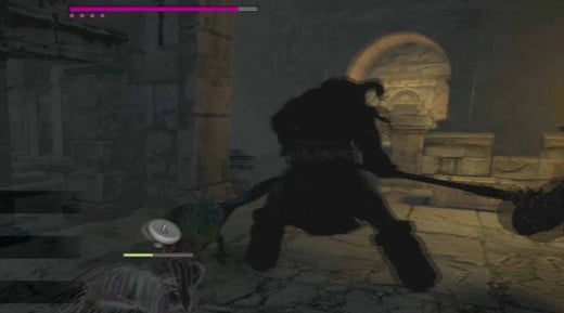 Dragon's Dogma Dark Arisen beware the minotaur's charge. Clear the middle level at the tower of wargs before luring the minotaur to that area.
