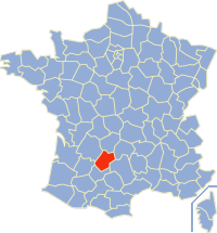 Map location of Lot deparment, France