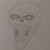 Pencil shade the eye sockets leaving white eye ball shapes and define the frown lines on the eyes Pencil shade the eye sockets leaving white eye ball shapes and define the frown lines on the eyes