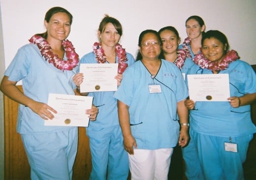 Here is a group that just became Certified Nursing Assistants. 