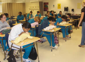 Here we have a classroom with people being trained to be CNA's. 