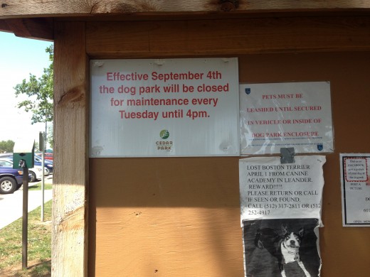 Park Closes for maintenance Tuesdays until 4PM -Cedar Park Bark Park - Cedar Park TX