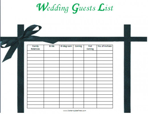 Wedding Guests List