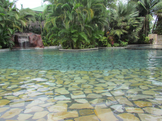 One of the 25 different thermal pools on the grounds.