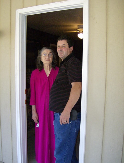 With my mother before she passed on. 
