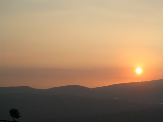Sunset over Mount Meron