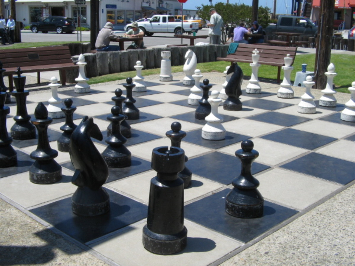 A chessboard with almost life-size pieces to play with, found on the embarcadero.