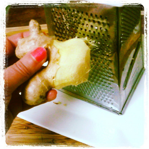 Grate Fresh or Frozen Ginger Root ... *TIps for freezing your Ginger Root can be seen below this recipe. 