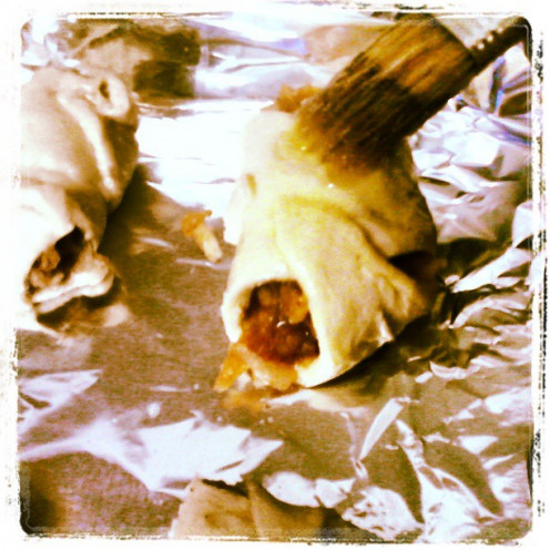Pastry Brush with Melted Butter before putting in the oven.