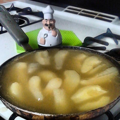 Add Pear Slices last, and let marinate. Sauce will thicken some as it sets.