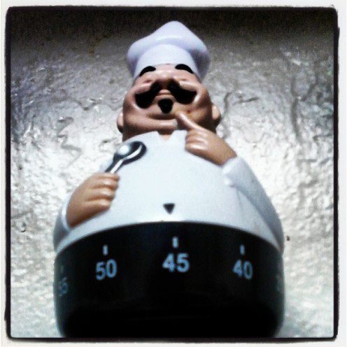 Chef Salter helps me keep an eye on the time.