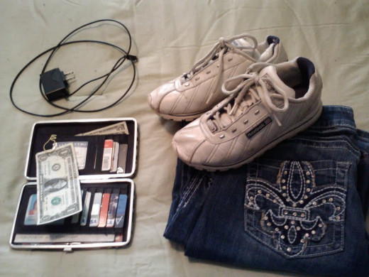 Other essential items in any disaster are money, identification, closed toe shoes, jeans and phone chargers.