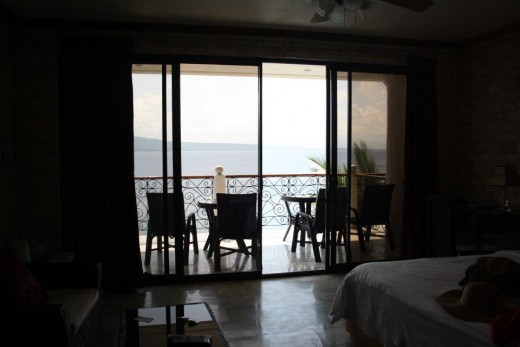 Santander, Liloan,  Cebu, Philippines, Hotel Eden Resort - seafront above the cliff . room terrace