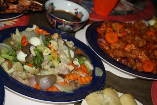 Chop suey & Sweet & Sour Pork - Filipino Food