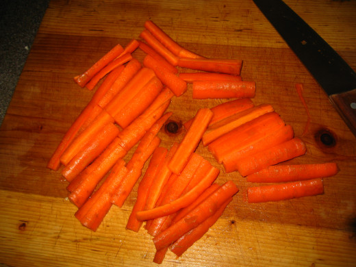 Uncooked carrot fries