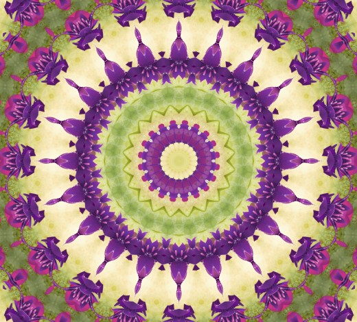 Purple star and green