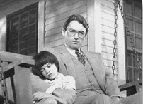 Scout and Addicus as portrayed in the film, 'To Kill a Mockingbird.' (1962)