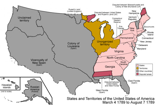 American Frontier Map 1789