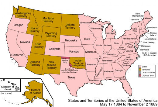 American Frontier Map 1889