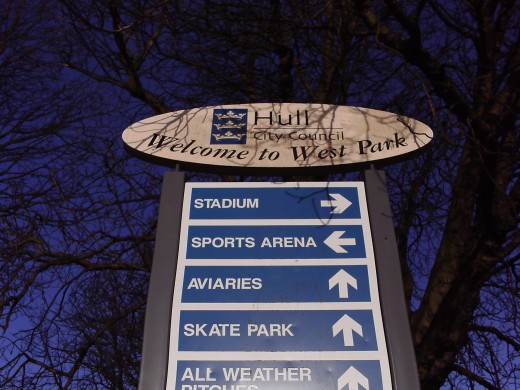 The West Park Sign, find your way around.