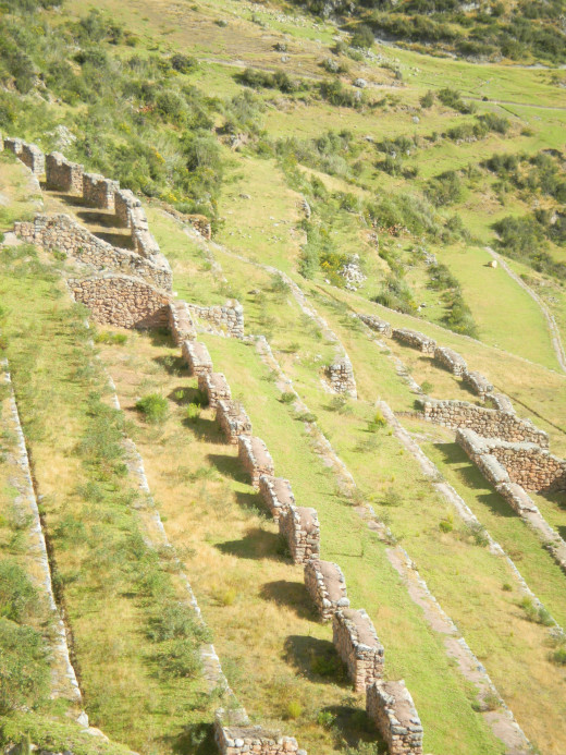 Long store houses and Inca drainage canals