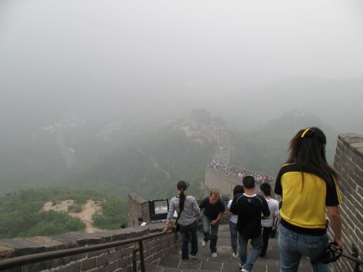 Walking down on the Great Wall