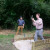Playing horseshoes Playing horseshoes
