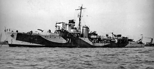 Hunt class destroyer - HMS Berkeley - lost in the landing