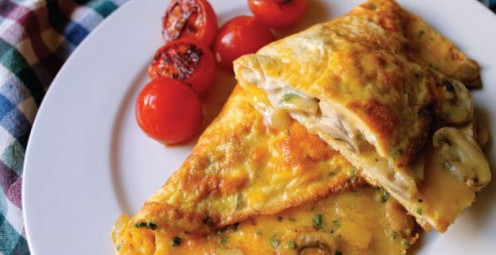 Cheese and mushroom omelette