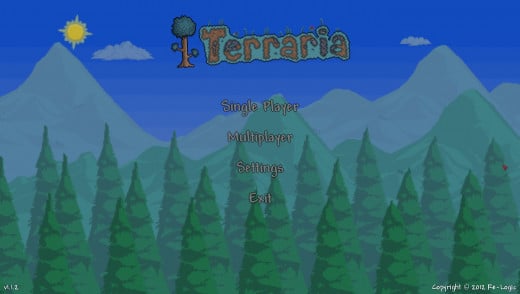 Terraria: giving you a cool day/night cycling title screen.