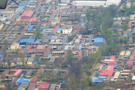 Flying into Beijing - Buildings near the Beijing Airport