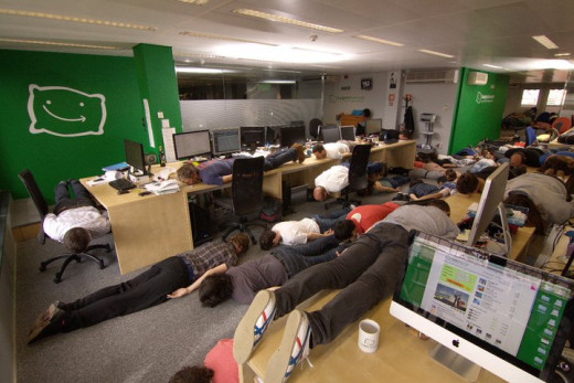 What is Planking?  An office of people planking at work.