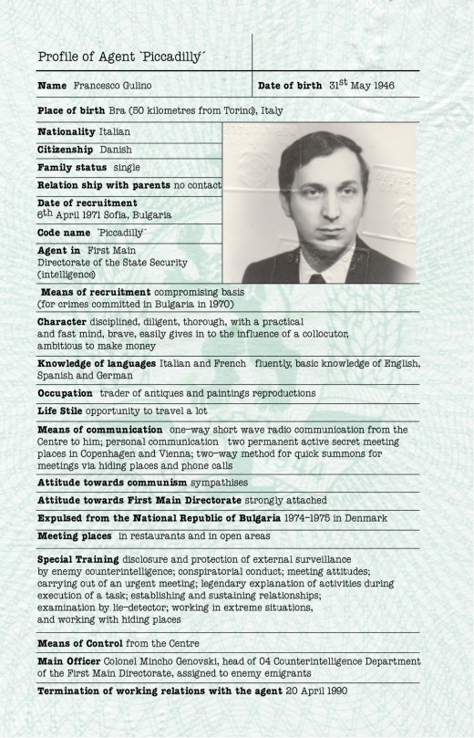 Profile of Francesco Gulino aka Agent "Piccadilly"