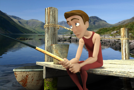 Gone Fishin' Scene for a shading and lighting class.