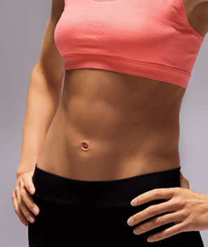 Trained woman abs