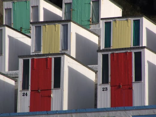 Newquay Beaches: Beach Huts on Tolcarne Beach, Newquay