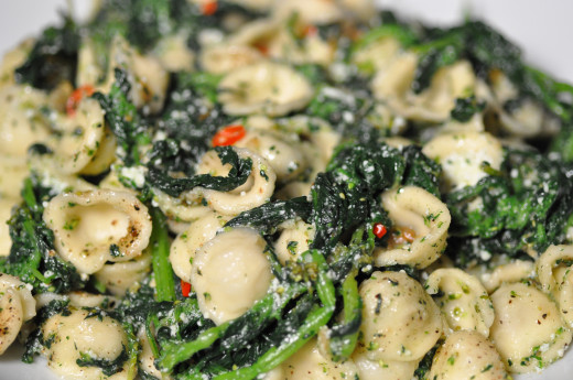 Orecchiette (traditional Pugliese pasta) with stinging nettles, ricotta and chilli. Image: © Siu Ling Hui