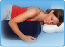 Here is an example of specialty pillow that prevents you from sleeping on your stomach. It's called the teardrop pillow, and it helps stomach sleepers become side sleepers. 