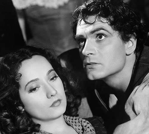 Laurence Olivier as Heathcliff in the 1939 film version of Wuthering Heights. Cathy was played by Merle Oberon