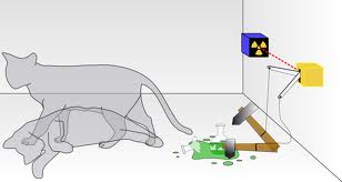 This image shows The Cat Box Thought Experiment. This show that the life of the cat i.e. whether it will die or live after one hour, is dictated by the quantum theory. This was the foundation of Quantum Entanglement.