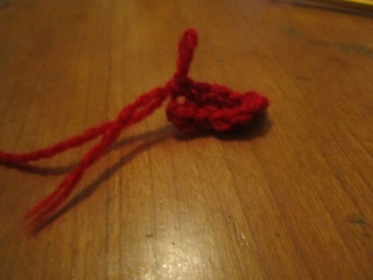 Crochet around piece.