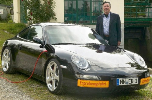 A Porsche 997 converted to electric by RUF