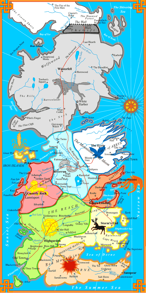 Detailed Map Of Westeros