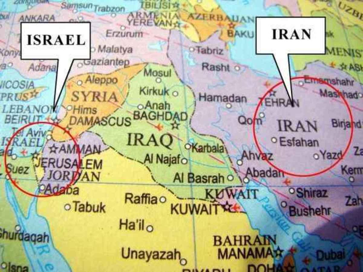 Israel and Iran Map